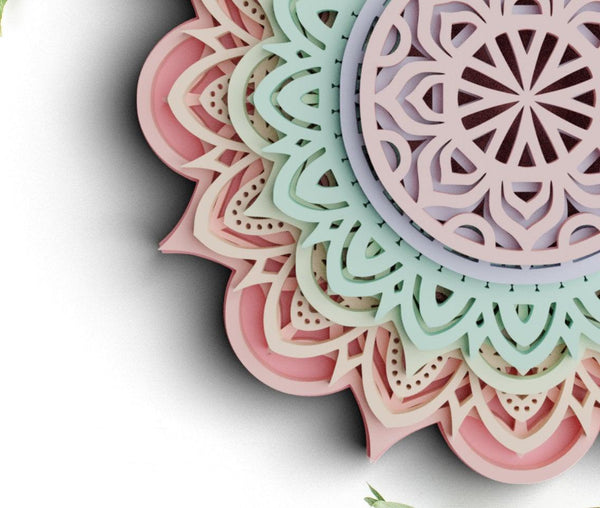 3D Flower Mandala SVG DXF 7 Layers-Rishasart