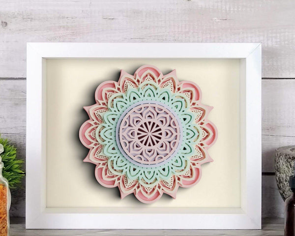 3D Flower Mandala SVG DXF 7 Layers-Rishasart