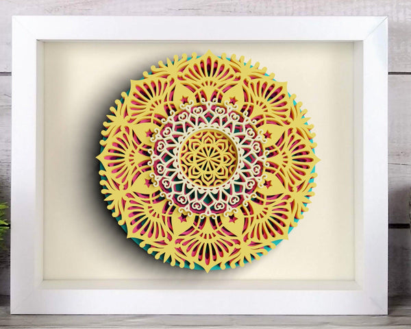 3D Flower Mandala SVG DXF 5 Layers-Rishasart