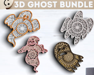 3D Halloween SVG DXF Bundle - Ghost Svg-Rishasart
