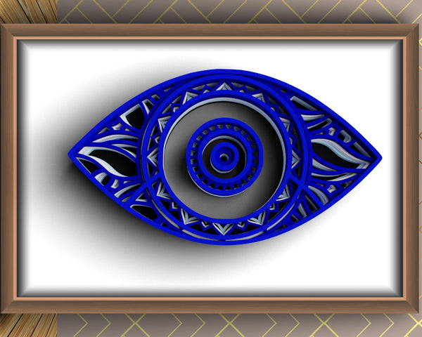 3D Evil Eye SVG DXF 5 Layer - Religious Svg-Rishasart