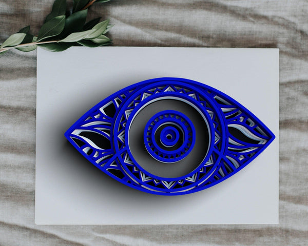 3D Evil Eye SVG DXF 5 Layer - Religious Svg-Rishasart