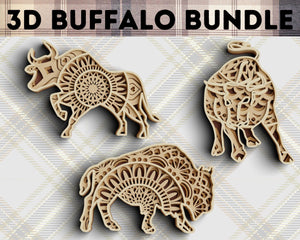3D Buffalo SVG DXF - Bull Svg 3D Mandala Svg-Rishasart