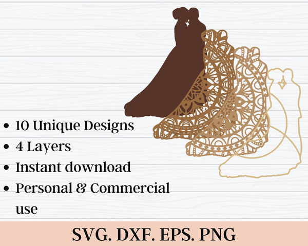 3D Wedding SVG DXF Bundle -Wedding Rings Svg-Rishasart