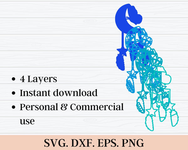 3D Dreamcatcher SVG DXF 4 Layers - Butterfly Svg-Rishasart