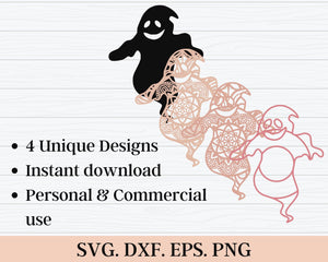 3D Halloween SVG DXF Bundle - Ghost Svg-Rishasart