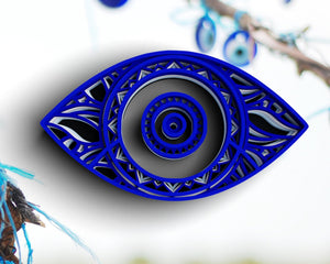 3D Evil Eye SVG DXF 5 Layer - Religious Svg-Rishasart