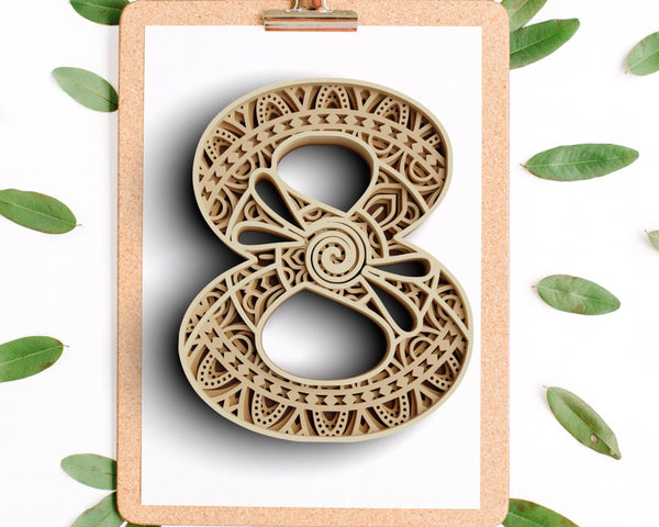 Layered Floral Number Eight SVG DXF-Rishasart