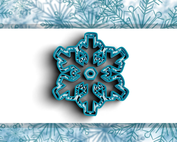 3D Snowflake SVG DXF 4,5 Layer - Christmas Svg-Rishasart