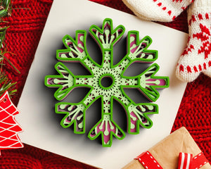 3D Snowflake SVG DXF 4,5 Layer - Christmas Svg-Rishasart