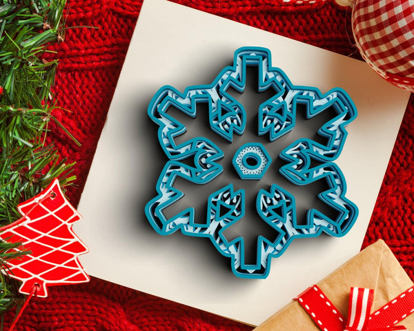 3D Snowflake SVG DXF 4,5 Layer - Christmas Svg-Rishasart