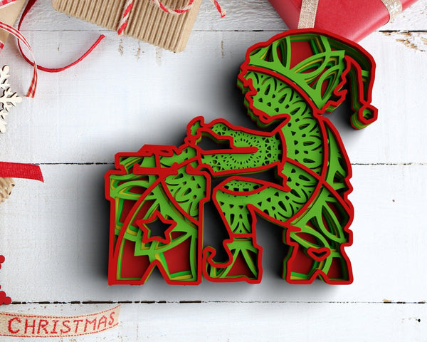 3D Christmas SVG DXF 5 Layer - Elf Svg-Rishasart