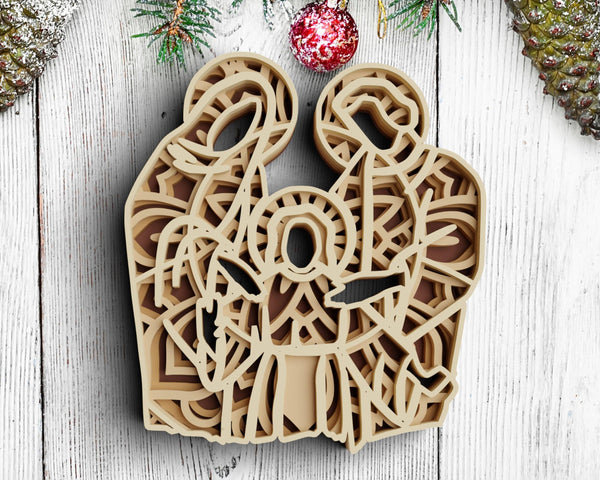 3D Nativity SVG DXF 4 Layer - Christmas Svg-Rishasart