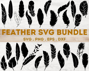 Feather SVG DXF Bundle -  Boho Svg-Rishasart