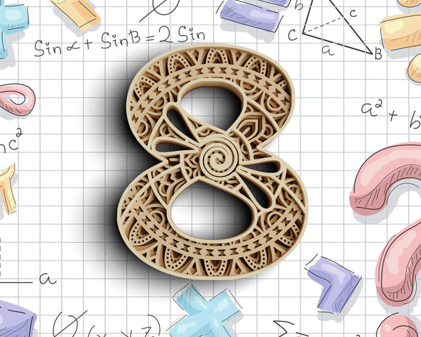 Layered Floral Number Eight SVG DXF-Rishasart