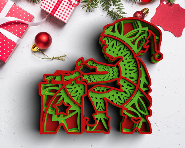 3D Christmas SVG DXF 5 Layer - Elf Svg-Rishasart