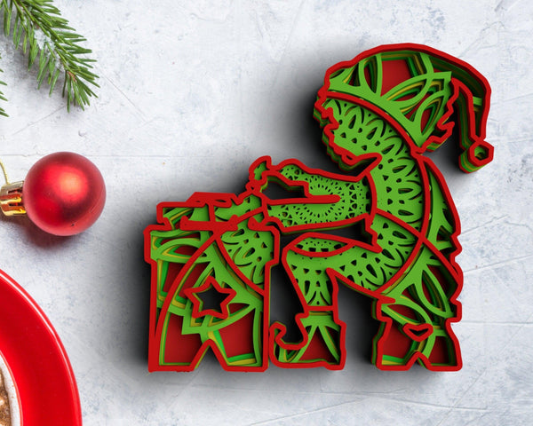 3D Christmas SVG DXF 5 Layer - Elf Svg-Rishasart