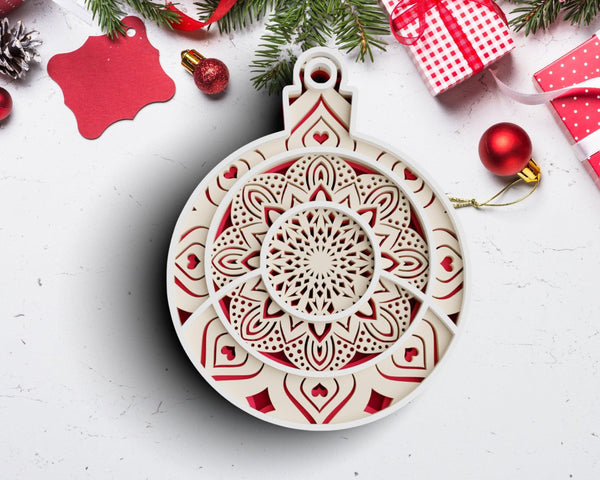 3D Christmas SVG DXF Bundle - Ornament Svg-Rishasart