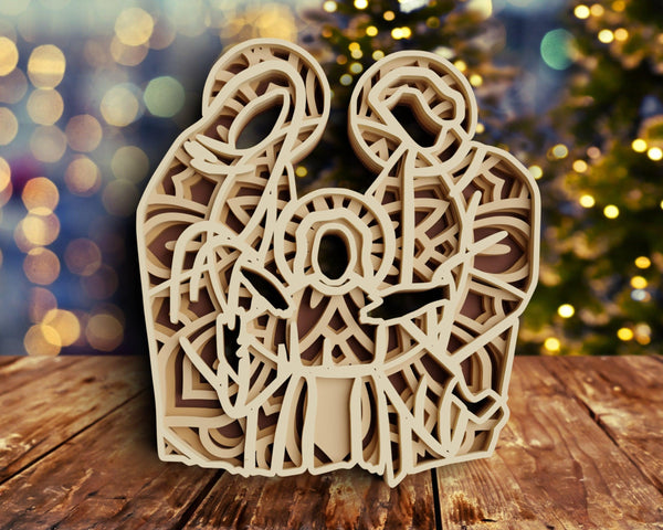 3D Nativity SVG DXF 4 Layer - Christmas Svg-Rishasart