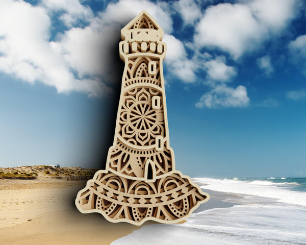 3D Lighthouse SVG DXF 4 Layer-Rishasart