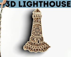 3D Lighthouse SVG DXF 4 Layer-Rishasart