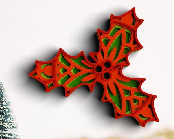 3D Christmas SVG DXF - Mistletoe Svg-Rishasart