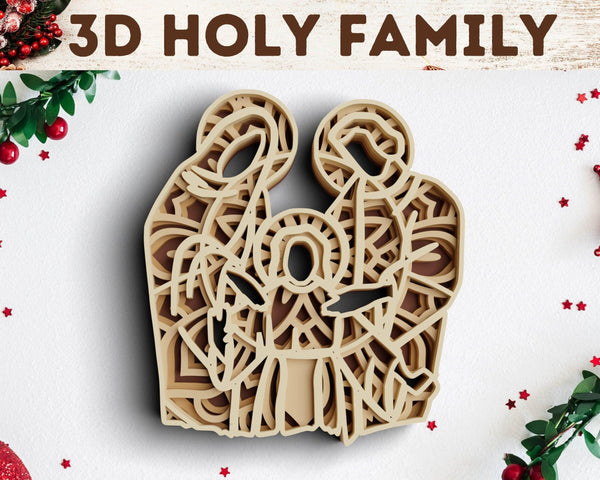 3D Nativity SVG DXF 4 Layer - Christmas Svg-Rishasart