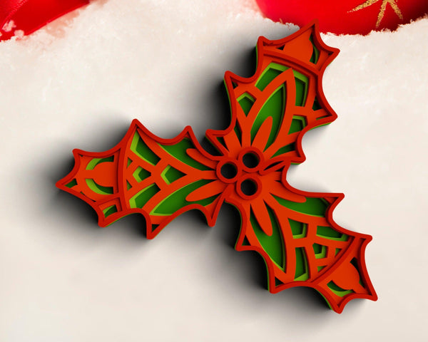 3D Christmas SVG DXF - Mistletoe Svg-Rishasart