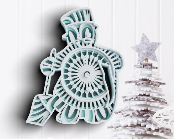 3D Christmas SVG DXF - Snowman Svg-Rishasart