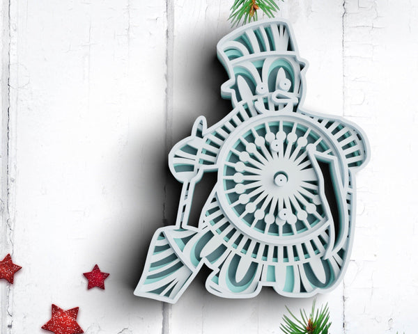 3D Christmas SVG DXF - Snowman Svg-Rishasart