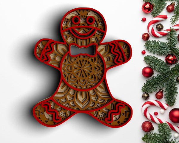 3D Gingerbread SVG DXF Bundle -  Christmas Svg-Rishasart