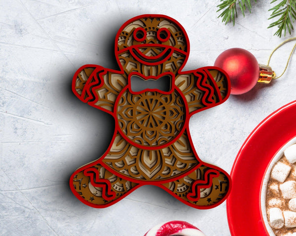 3D Gingerbread SVG DXF Bundle -  Christmas Svg-Rishasart