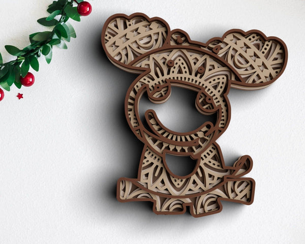 3D Christmas SVG DXF - Moose Svg-Rishasart