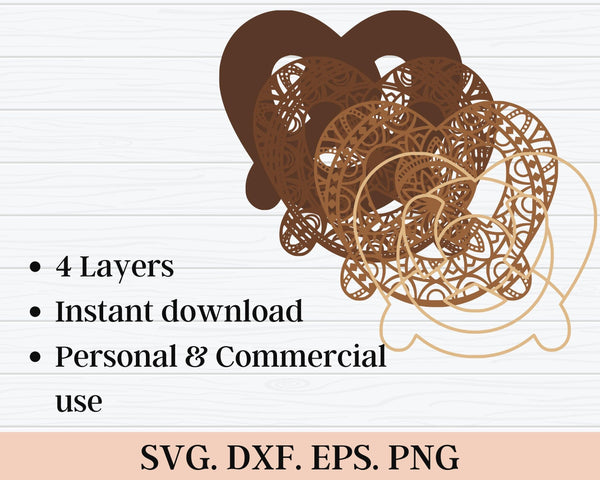 3D Pretzel SVG DXF 4 Layer -  Baking Svg-Rishasart