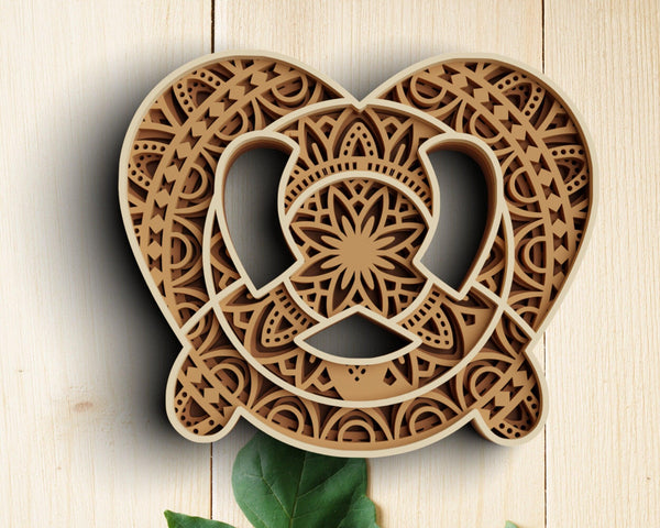 3D Pretzel SVG DXF 4 Layer -  Baking Svg-Rishasart