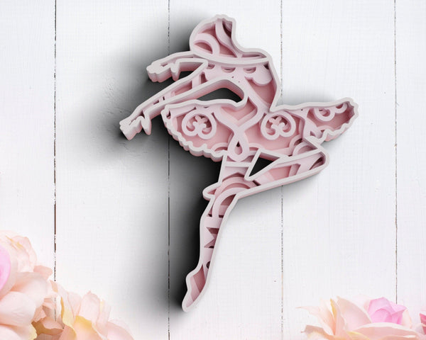 3D Ballerina SVG DXF 4 Layer-Rishasart