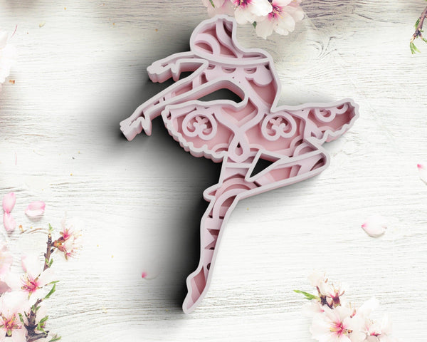 3D Ballerina SVG DXF 4 Layer-Rishasart