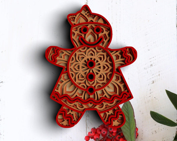 3D Gingerbread SVG DXF Bundle -  Christmas Svg-Rishasart