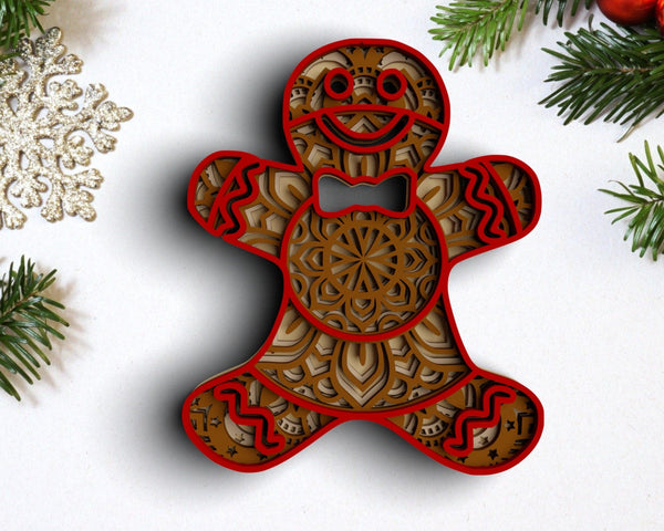 3D Gingerbread SVG DXF Bundle -  Christmas Svg-Rishasart