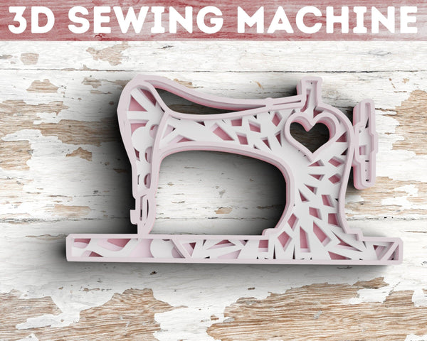 3D Sewing Machine SVG DXF 4 Layer - Crafting Svg-Rishasart