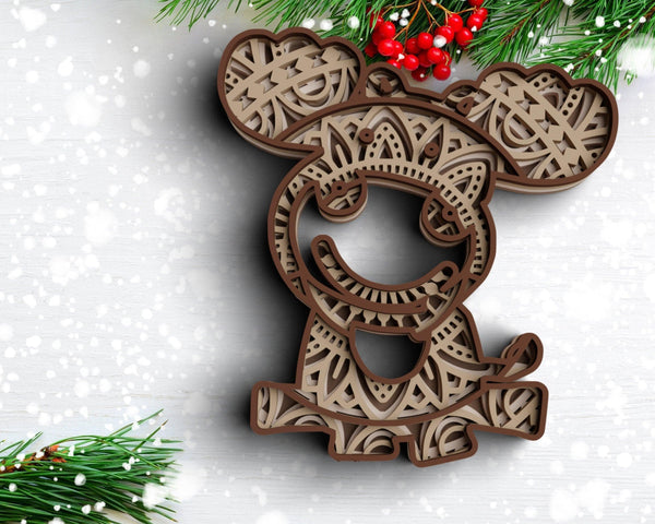 3D Christmas SVG DXF - Moose Svg-Rishasart