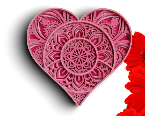 3D Valentine SVG DXF 4 Layer - Love Svg-Rishasart