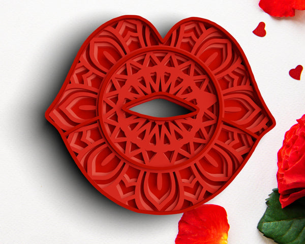 3D Valentine SVG DXF 4 Layer - XOXO Svg-Rishasart