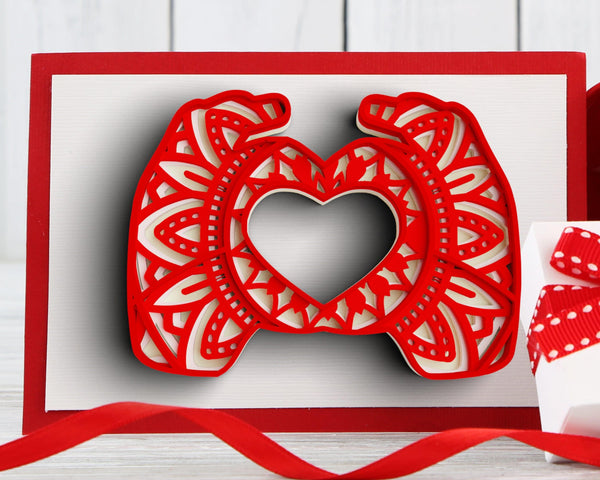 3D Valentine SVG DXF 4 Layer - XOXO Svg-Rishasart