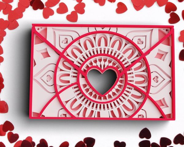 3D Valentine SVG DXF 4 Layer - XOXO Svg-Rishasart