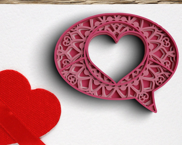 3D Valentine SVG DXF 4 Layer - Heart Svg-Rishasart