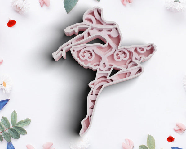 3D Ballerina SVG DXF 4 Layer-Rishasart