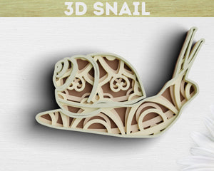 3D Snail SVG DXF 4 Layer - Animal Svg-Rishasart