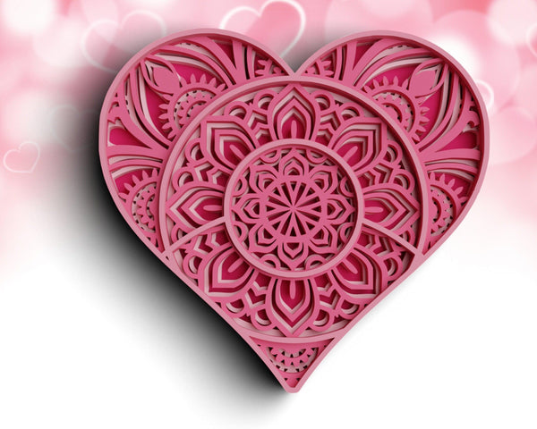 3D Valentine SVG DXF 4 Layer - Love Svg-Rishasart