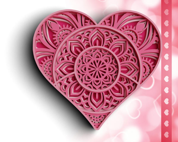 3D Valentine SVG DXF 4 Layer - Love Svg-Rishasart